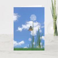 birthday butterfly on puff flower