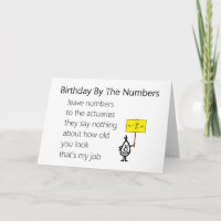 Birthday By The Numbers - a funny birthday poem