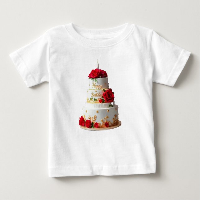Birthday Cake Art designs T-shirts (Front)