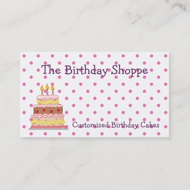 Birthday Cake Business Cards (Front)