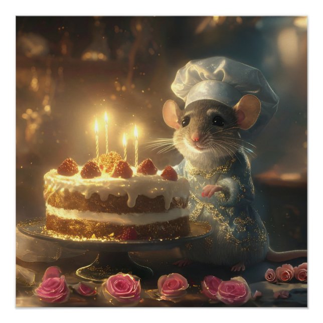 Birthday Cake by Fabulous Mice Baker Poster (Front)