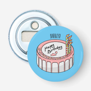 Birthday cake cartoon illustration bottle opener