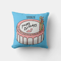 Birthday cake cartoon illustration