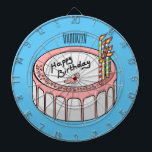 Birthday cake cartoon illustration dartboard<br><div class="desc">Birthday cake cartoon illustration</div>
