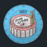 Birthday cake cartoon illustration dartboard<br><div class="desc">Birthday cake cartoon illustration</div>