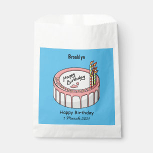 Birthday cake cartoon illustration favour bags
