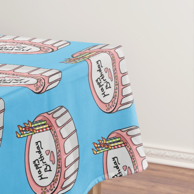 Birthday cake cartoon illustration  tablecloth (In Situ)