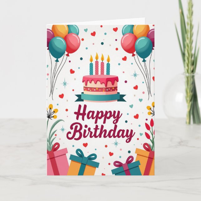 Birthday Cake Celebration Card (Front)