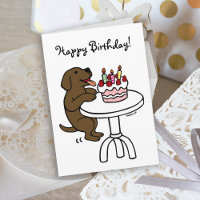 Birthday Cake Chocolate Labrador Cartoon Plain