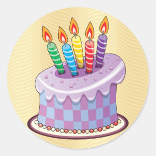 Birthday Cake Classic Round Sticker