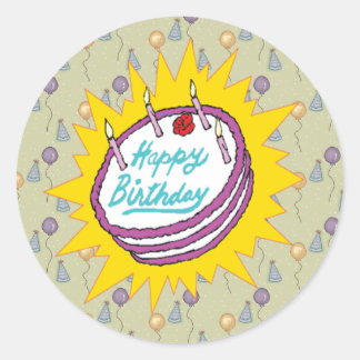 birthday_cake classic round sticker