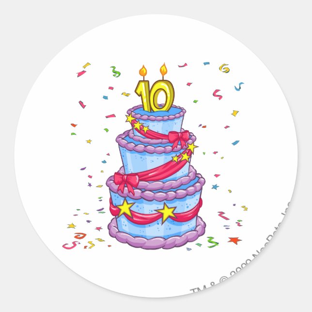 Birthday Cake Classic Round Sticker (Front)