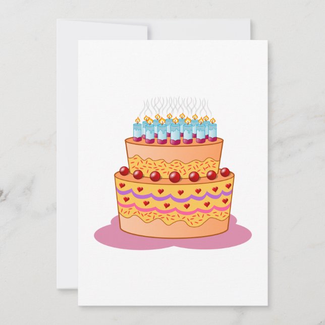 Birthday cake clipart card (Front)
