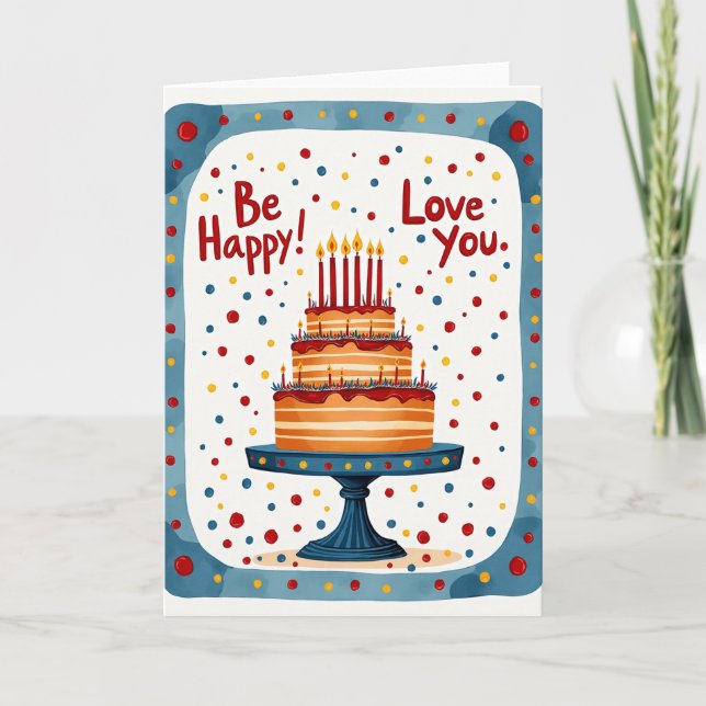 Birthday Cake Confetti Card (Front)