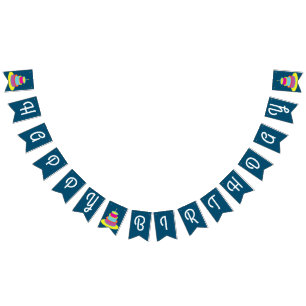Birthday Cake Cute Colourful 1st Party Theme Bunting