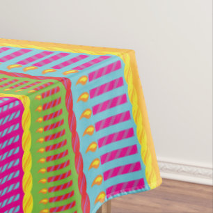 Birthday Cake Cute Colourful 1st Party Theme Tablecloth