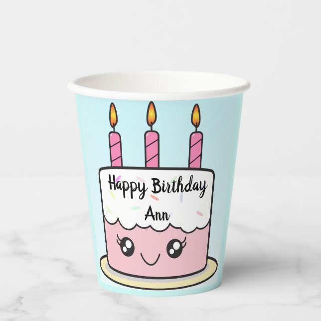Birthday Cake Design  Paper Cups (Front)