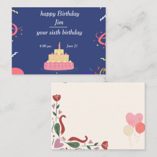 birthday cake enclosure card