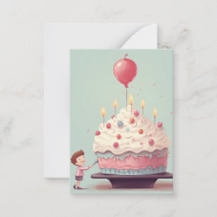 Birthday cake, ice cream, birthday card
