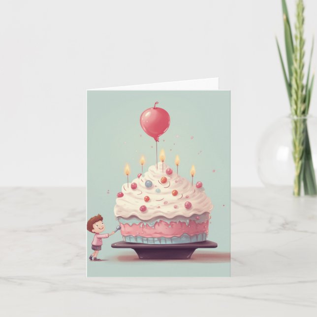 Birthday cake, ice cream, card birthday (Front)