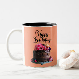 Birthday Cake image Two-Tone Coffee Mug