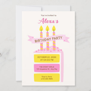 Birthday cake invitation