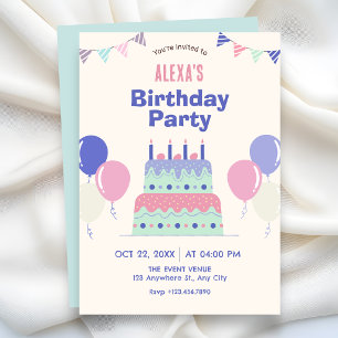 Birthday cake invitation