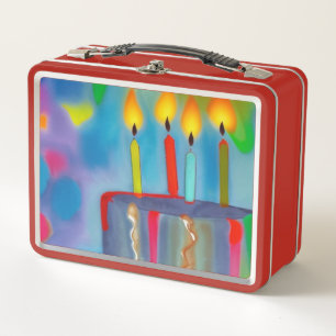 Birthday Cake Metal Lunch Box