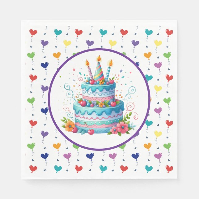 Birthday Cake  Napkin (Front)