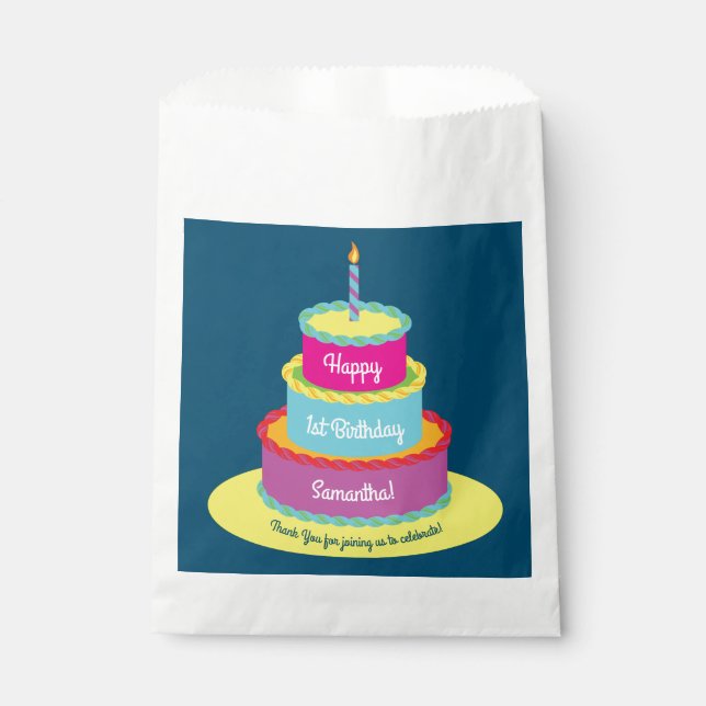 Birthday Cake Party Favour Bags (Front)