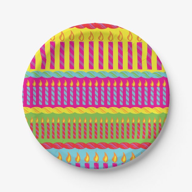 Birthday Cake Party Paper Plate (Front)