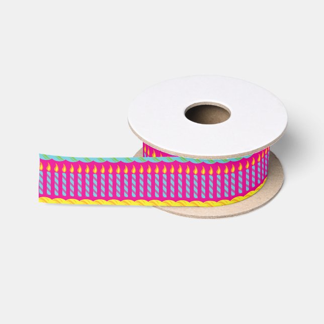 Birthday Cake Party Satin Ribbon (Spool)