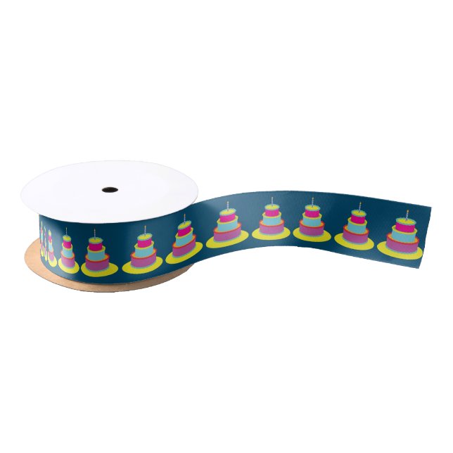 Birthday Cake Party Satin Ribbon (Spool)