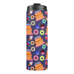 Birthday Cake Pastry Pattern Design Thermal Tumbler