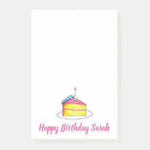 Birthday Cake Personalised Party Favour Post Its Post-it Notes