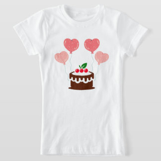 Birthday  Cake Printed Girl's T-Shirt