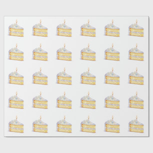 Birthday Cake Slice Wrapping Paper 