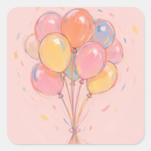 Birthday cake stickers or envelope seals