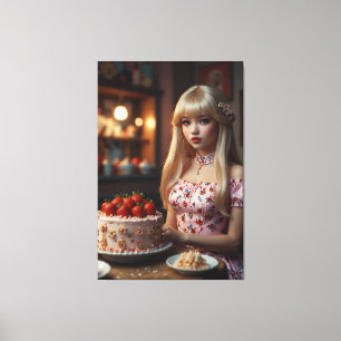 Birthday cake Stretched Canvas Print