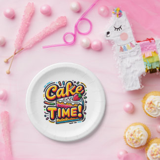Birthday Cake Time Paper Plate