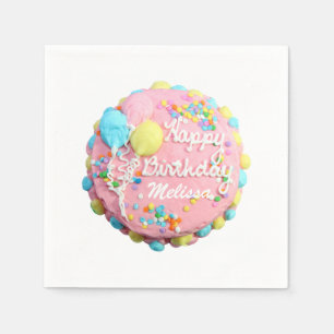 Birthday Cake w/Name Napkin