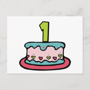 Birthday Cake With Age Postcard