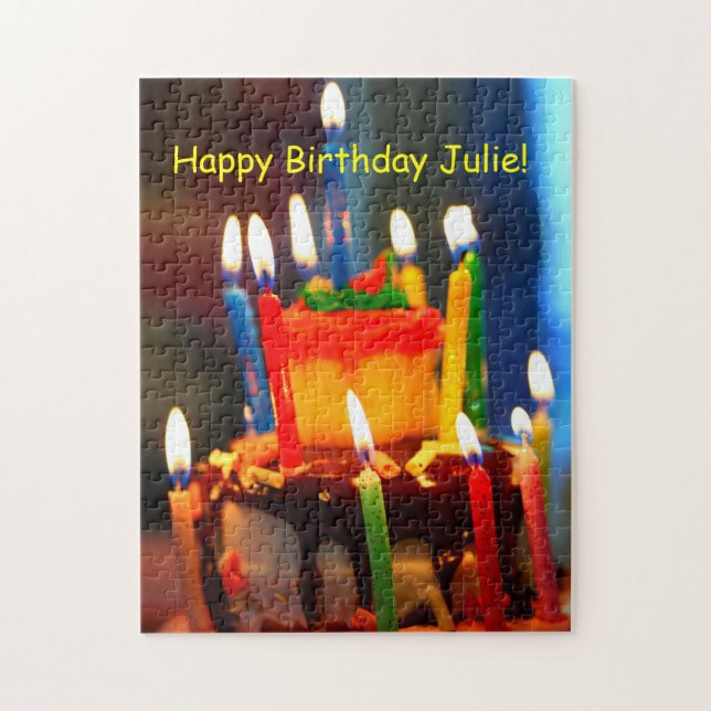 Birthday Cake with Candles Jigsaw Puzzle (Vertical)