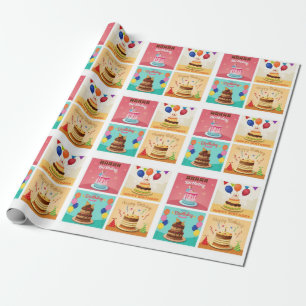 Birthday Cakes Pattern Wrapping Paper