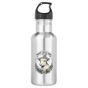 Birthday Calf Illustration Vintage Engraving Flora 532 Ml Water Bottle