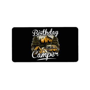 Birthday Camper Camping Label