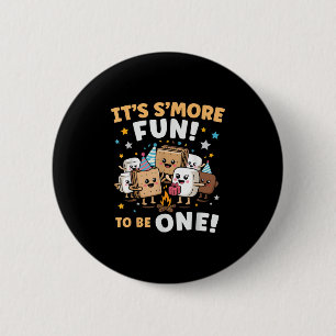 Birthday Campfire Marshmallow Its Smore Fun Being  6 Cm Round Badge