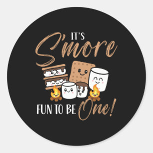 Birthday Campfire Marshmallow It's S'more Fun To B Classic Round Sticker