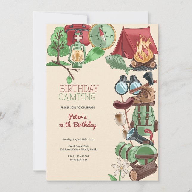 Birthday camping invitation (Front)