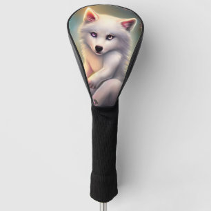 Birthday Candle Adorable White Baby Fox Golf Head Cover